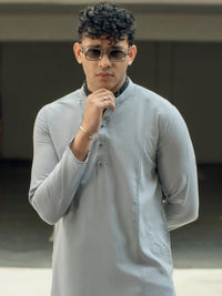 Light Grey Blended Kurta - AL-K-1088