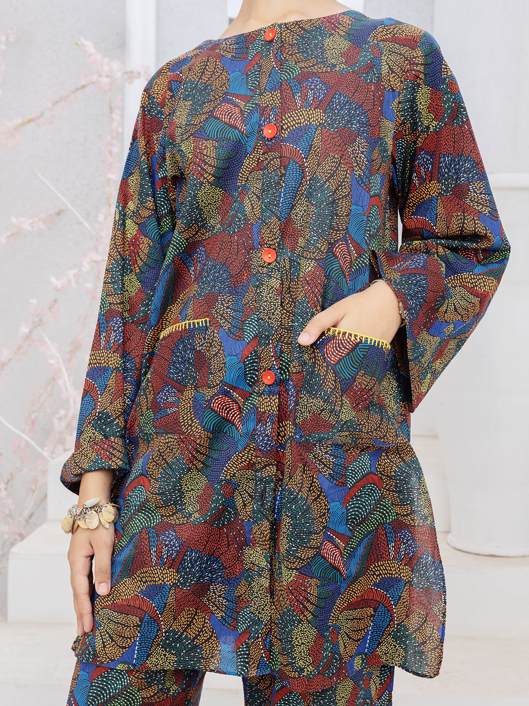 Multicolor Cambric 2 Piece Stitched - ALP-2PS-LKS-1092