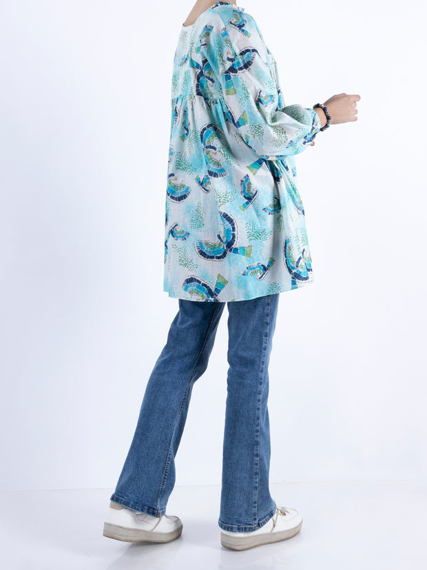 Ferozi Cambric Kurti - ALT-LK-1093