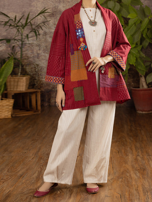 Maroon Karandi Tunic - ALCR-LK-1096