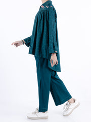 Dark Green Cambric Kurti - ALT-LK-1097 - Almirah Online