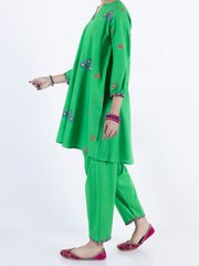 Green Cambric 2 Piece Stitched - ALT-2PS-LKS-1101