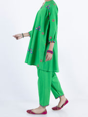 Green Cambric 2 Piece Stitched - ALT-2PS-LKS-1101 - Almirah Online