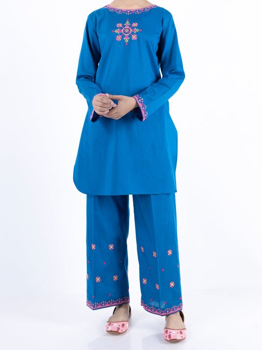 Blue Cambric 2 Piece Stitched - ALT-2PS-LKS-1102 - Almirah Online