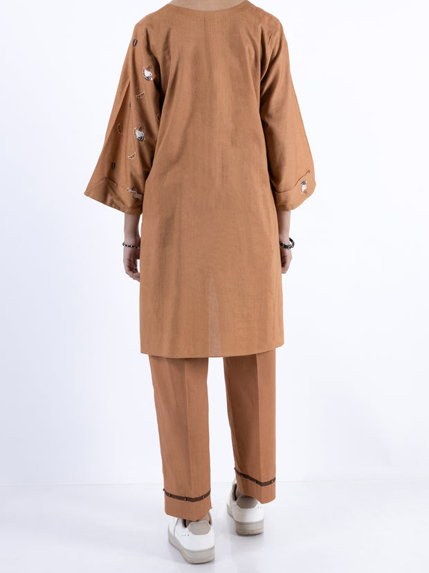 Khaki Cambric Kurti - ALT-LK-1099