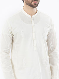 Off White Cotton Kurta - AL-K-1103E
