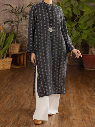 BLACK LINEN TUNIC - ALCR-LK-1106