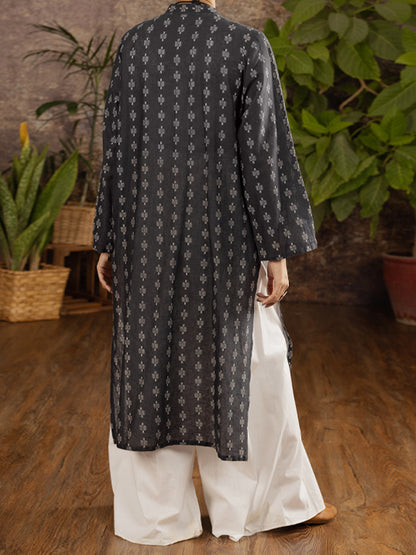 Black Linen Tunic - ALCR-LK-1106