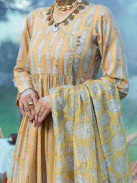 Yellow Cambric 3Pc Unstitched - AWP-3PS-573