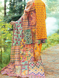 Yellow Cambric 3Pc Unstitched - AWP-3PS-550