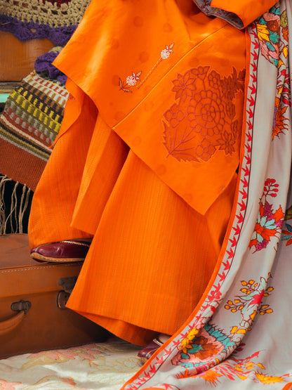 Orange Jacquard Trousers - AWP-T-622