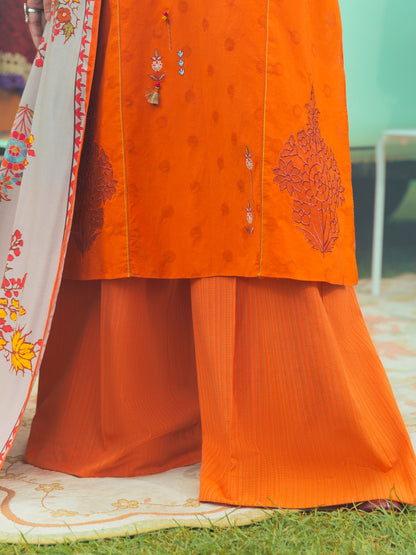 Orange Jacquard Trousers - AWP-T-622