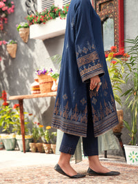 Blue Yarn-Dyed Jacquard 3Pc Unstitched - AWP-3PS-556