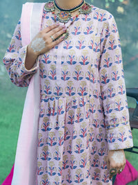 Light Pink Dobby Square 3 Piece Unstitched - AWP-3PS-576