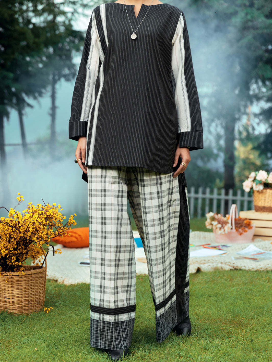 Black Yarn Dyed Tunic - AWP-LK-595
