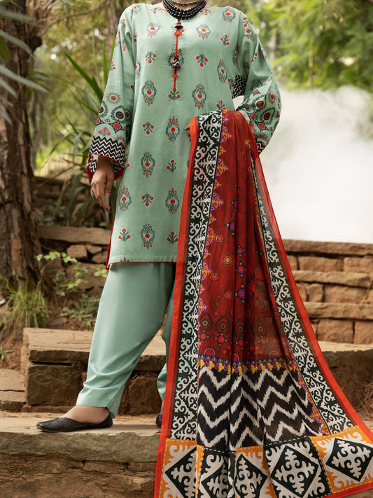 Sea Green Cambric 2Pc Unstitched - AWP-2PS-588