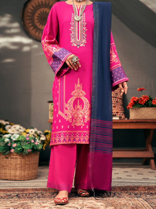 Pink Jacquard 3 Piece Stitched - AWP-3PS-560