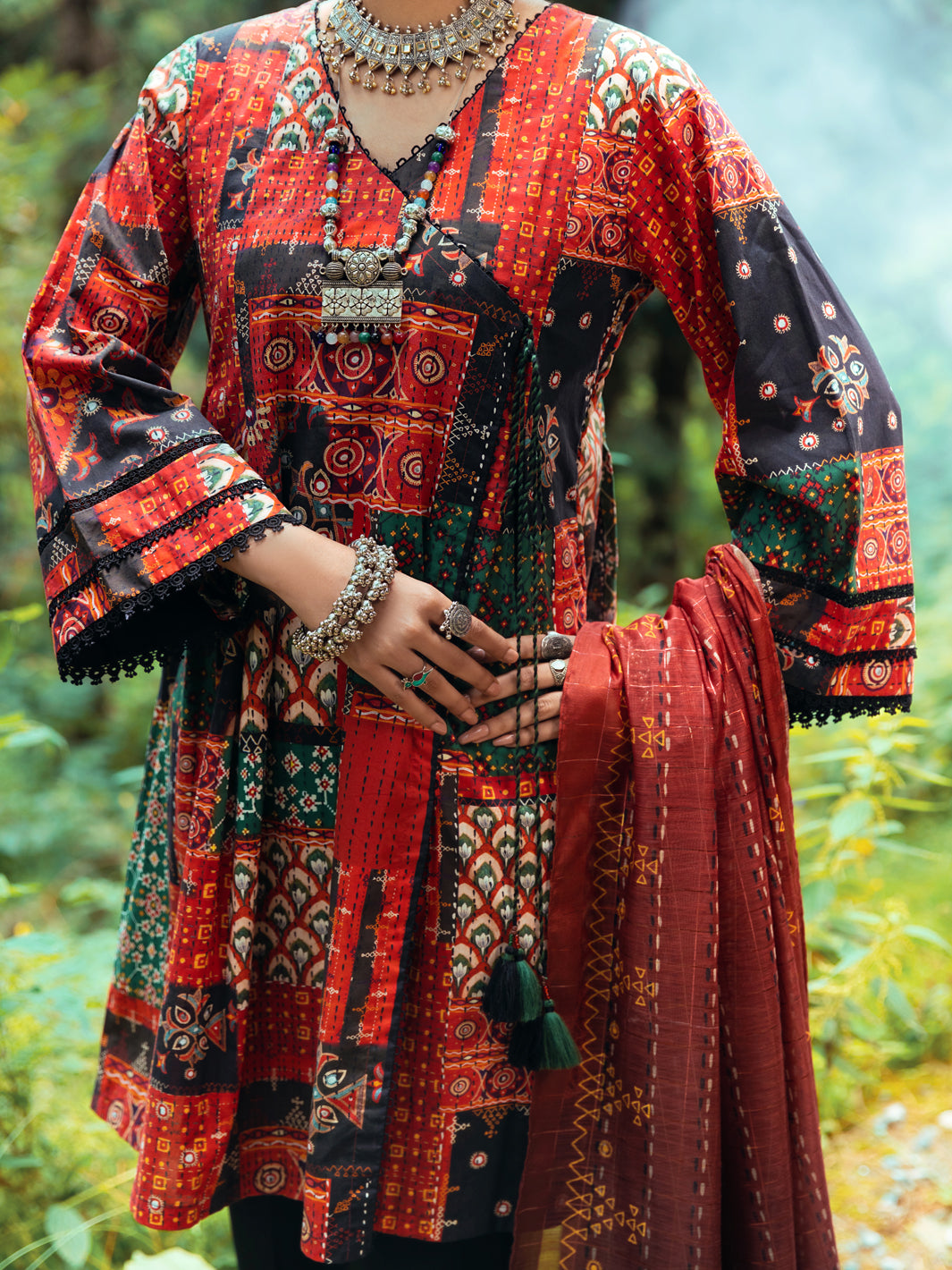 Red Cambric 3Pc Unstitched - AWP-3PS-547