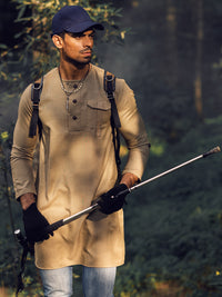 Beige Blended Kurta - AL-K-1110A