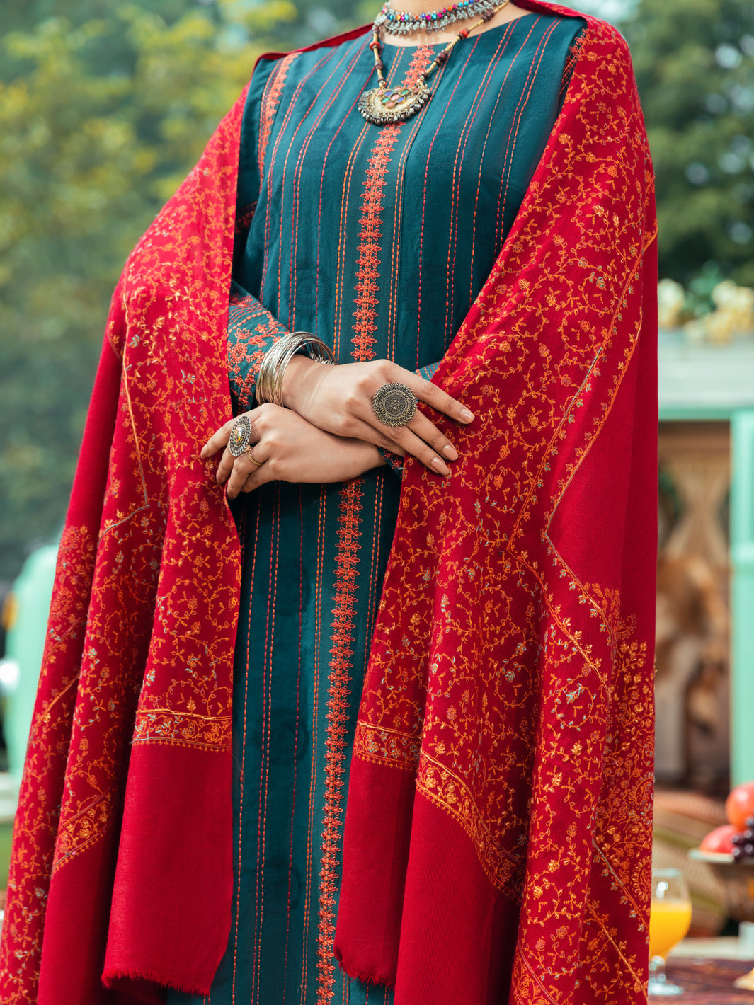 Green Jacquard Tunic - AWP-LK-618