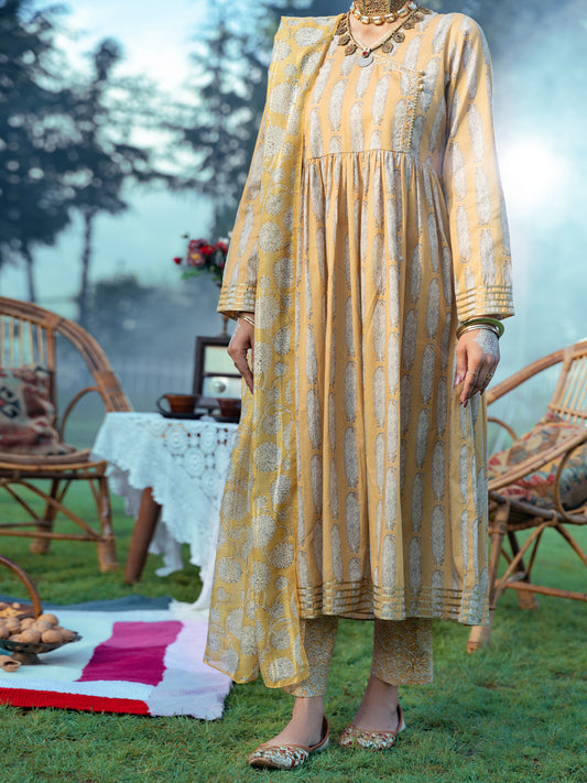 Yellow Cambric 3 Piece Stitched - AWP-3PS-573