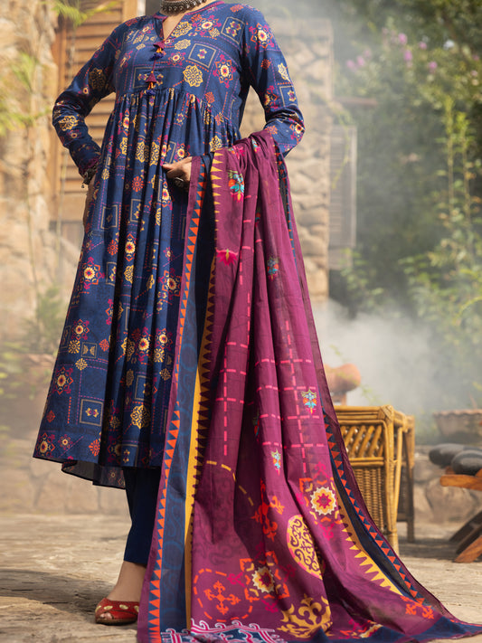 Blue Cambric 2Pc Unstitched - AWP-2PS-591