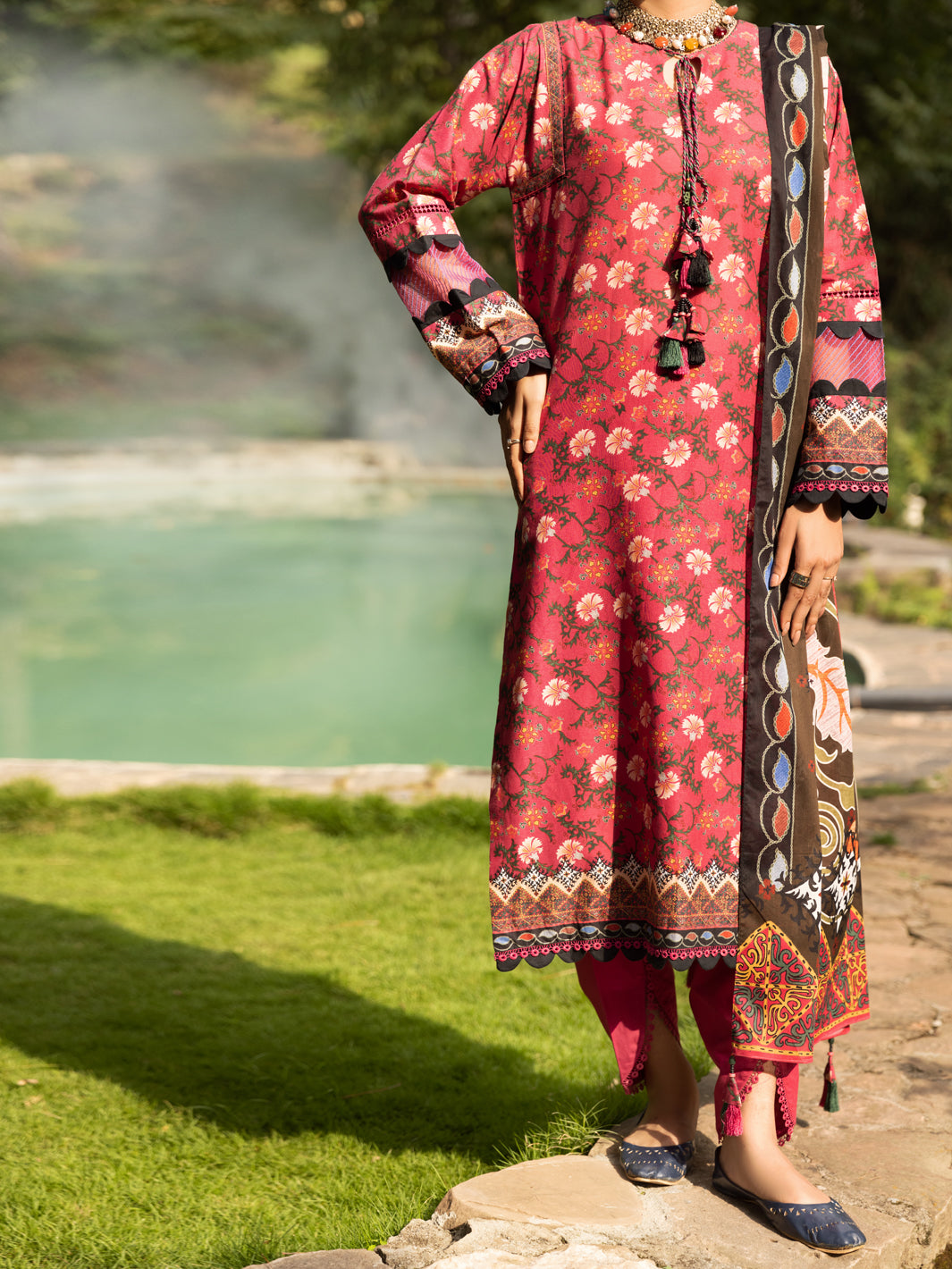 Fuchsia Cambric 2 Piece Unstitched - AWP-2PS-587