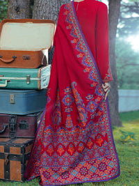 Red Viscose Dobby 3Pc Unstitched - AWP-3PS-535
