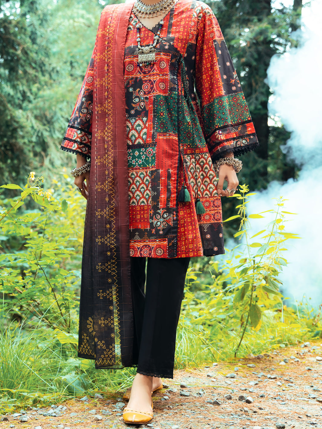 Red Cambric 3Pc Unstitched - AWP-3PS-547