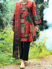 Red Cambric 3Pc Unstitched - AWP-3PS-547