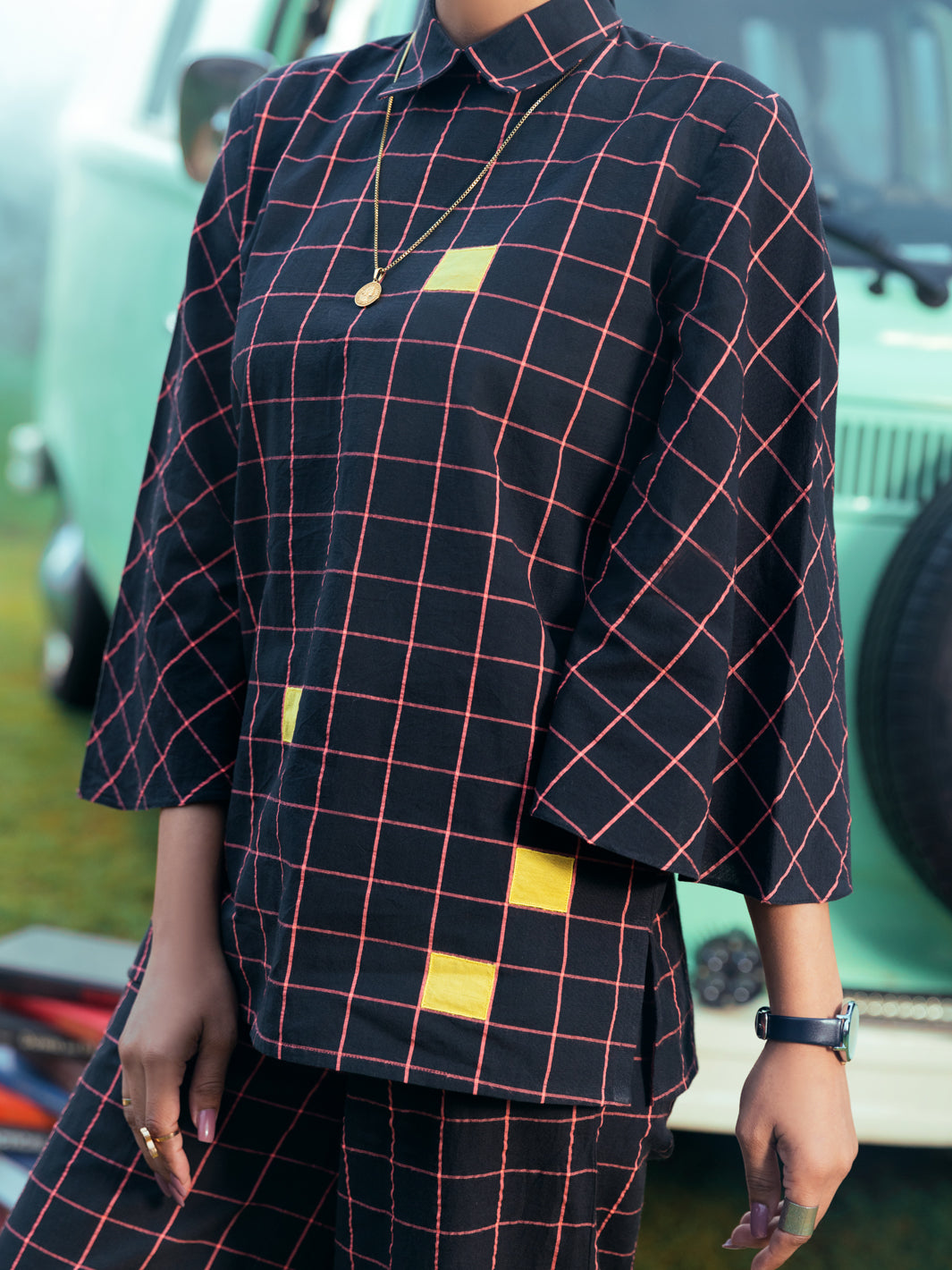 Black Yarn Dyed 2Pc Stitched - AWP-2PS-LKS-598