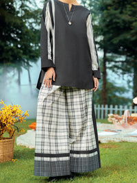 Black & White Yarn Dyed 2Pc Stitched - AWP-2PS-LKS-595