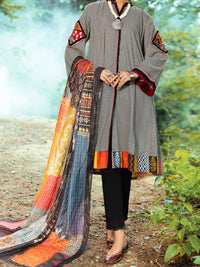Black Cambric 3Pc Unstitched - AWP-3PS-545