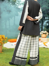 Black & White Yarn Dyed 2Pc Stitched - AWP-2PS-LKS-595