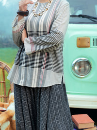 Black & White Yarn Dyed Tunic - AWP-LK-596