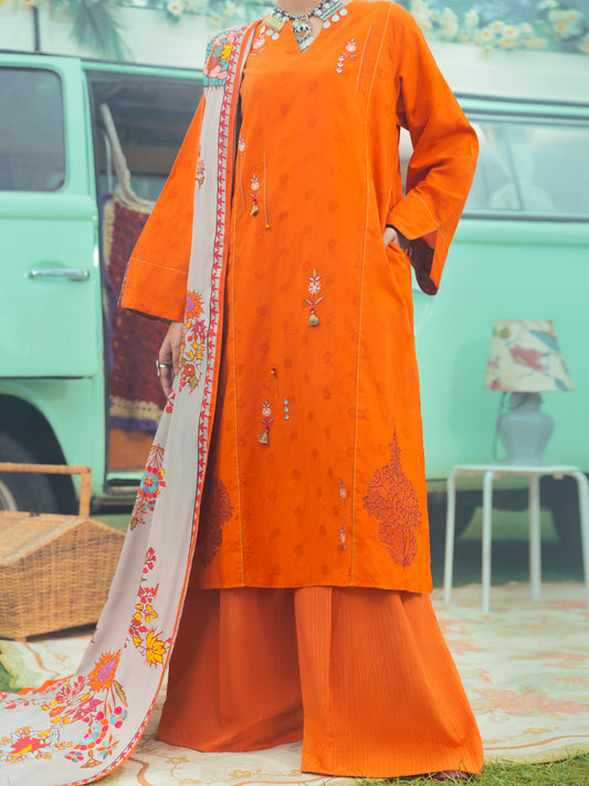 Orange Jacquard Tunic - AWP-LK-622
