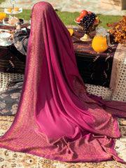 Purple Poly Pashmina Shawl - AWP-ST-620