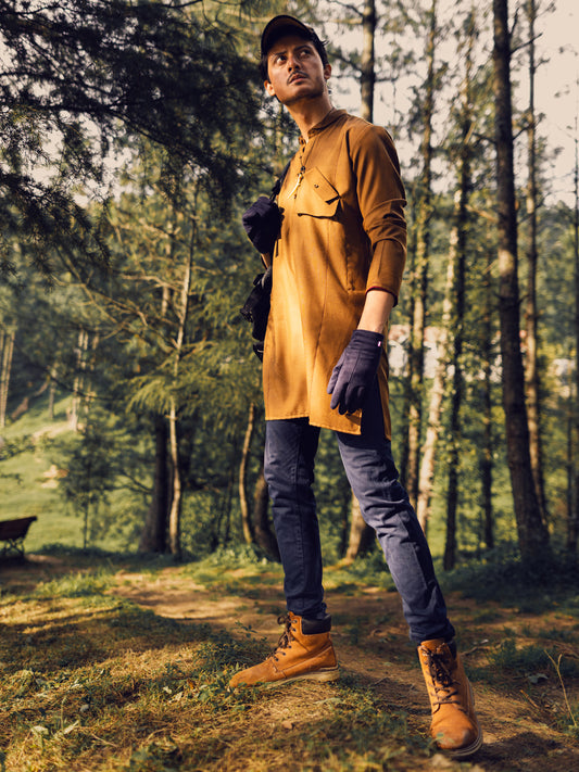 Brown Blended Kurta - AL-K-1111A