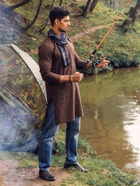 Brown Blended Kurta - AL-K-1112A