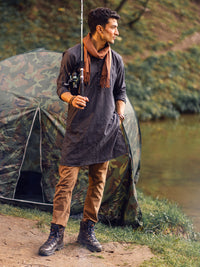 Grey Blended Kurta - AL-K-1112B