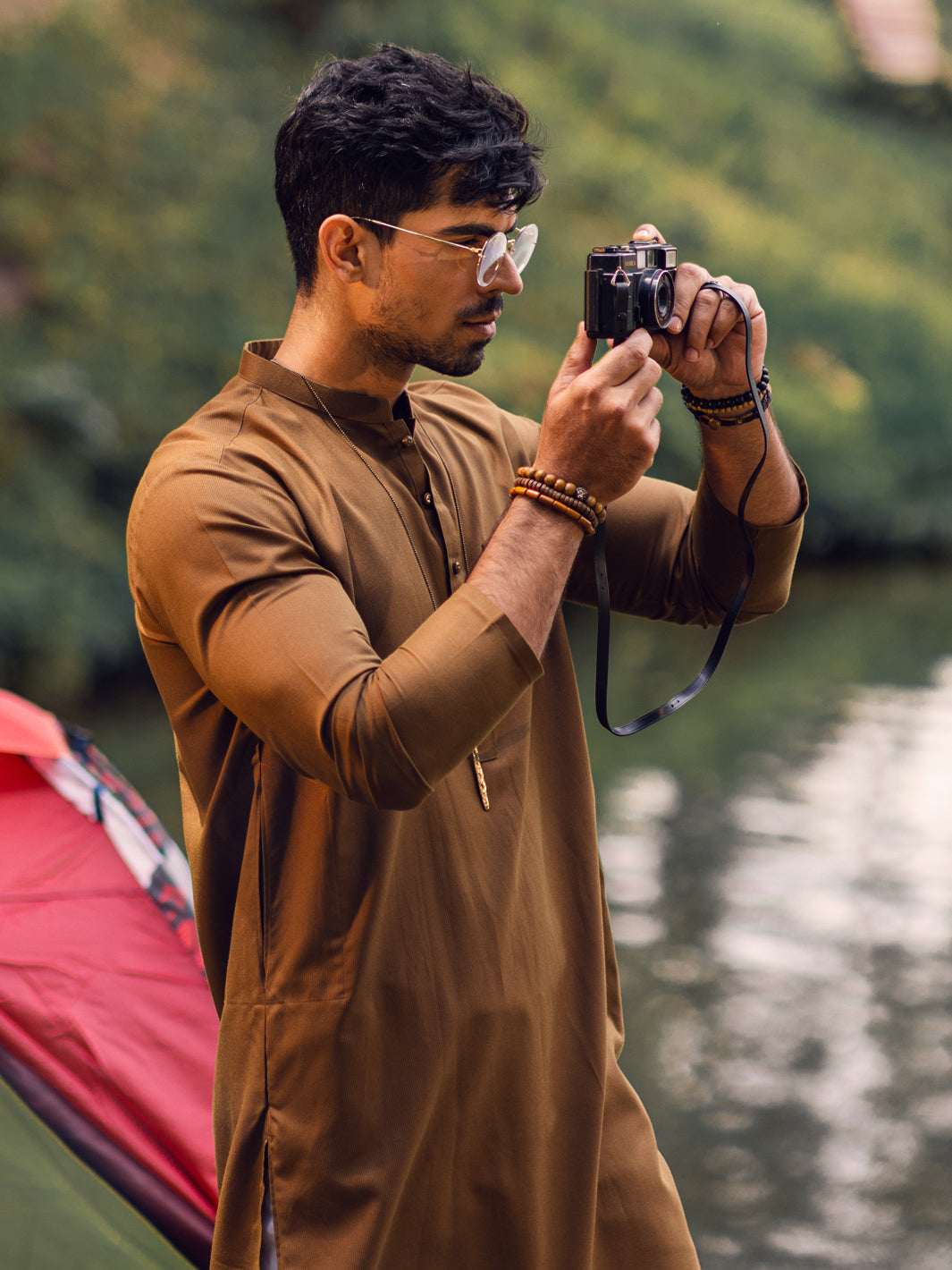 Brown Blended Kurta - AL-K-1114B