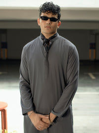 Grey Blended Kurta - AL-K-1115