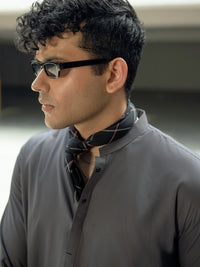 Grey Blended Kurta - AL-K-1115