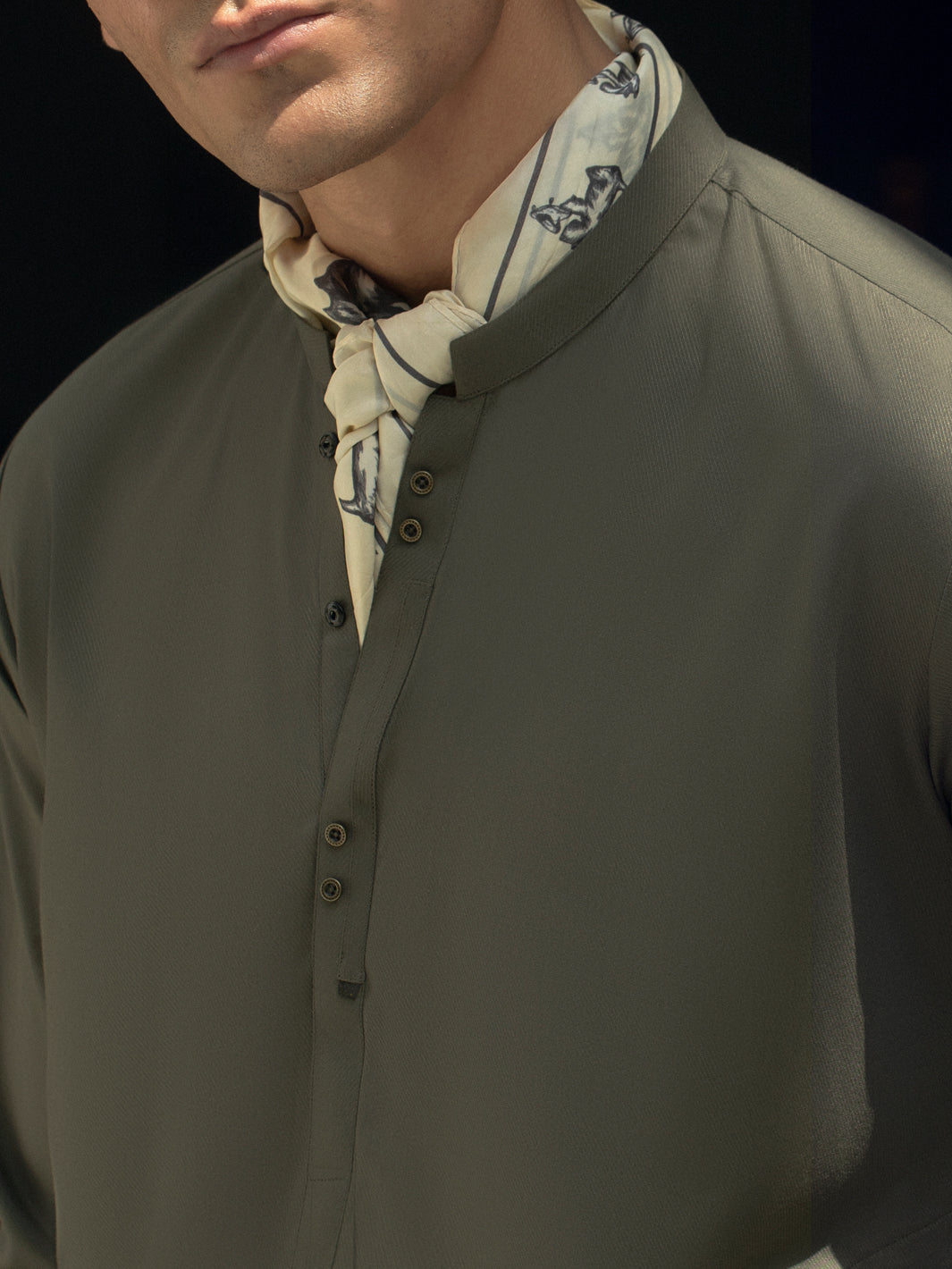Green Blended Kurta - AL-K-1116