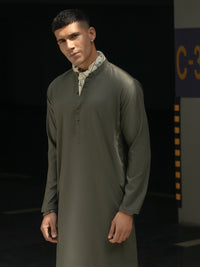 Green Blended Kurta - AL-K-1116