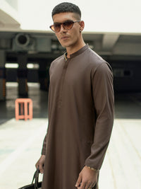 Brown Blended Kurta - AL-K-1117