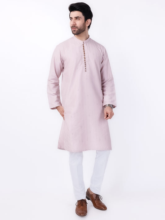 Lilac Blended Kurta - AL-K-1121C - Almirah Online
