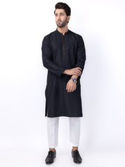 Black Blended Kurta - AL-K-1121D - Almirah Online