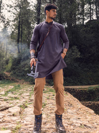Purple Blended Kurta - AL-K-1122