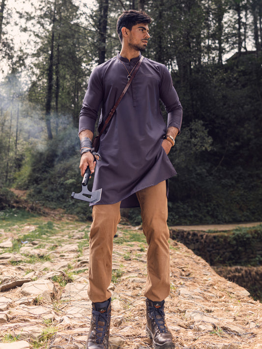 Purple Blended Kurta - AL-K-1122